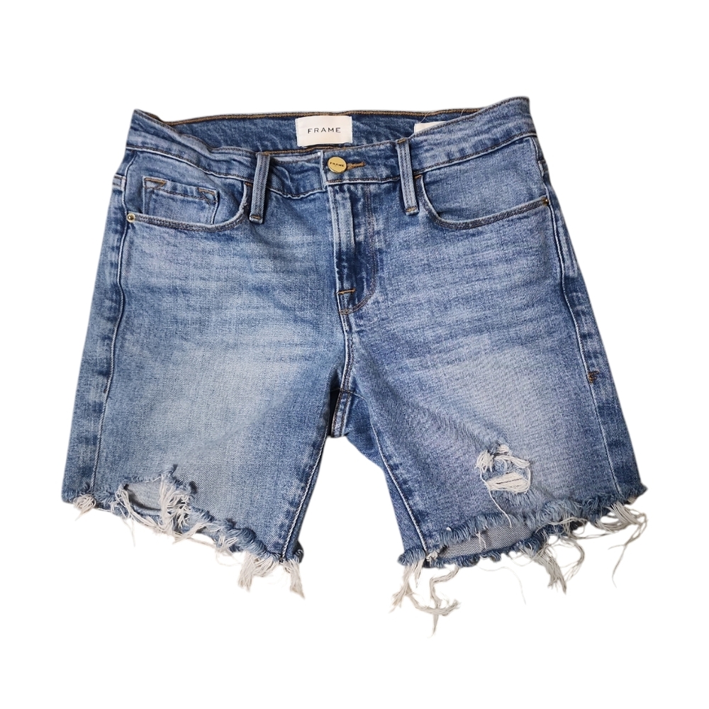 Frame Jeans Le Garcon Distressed Shorts